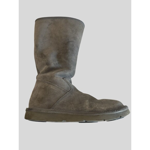 UGG Sunset 5683 Gray Sheepskin Shearling Mid Calf Boots Zip Women’s Size 6.5 / 7 - Picture 2 of 12